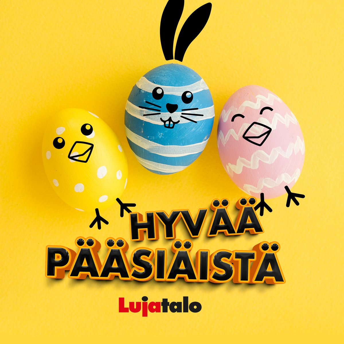 Oikein aurinkoista ja keväistä pääsiäistä kaikille toivottaa Lujatalon väki!