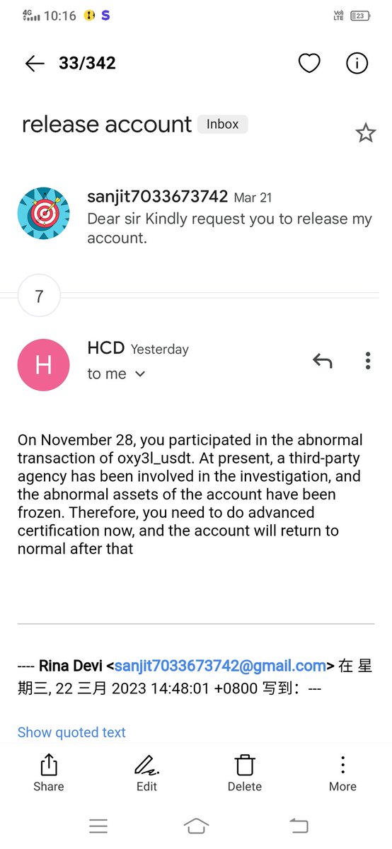 dk0963aa's tweet photo. @LBank_Exchanges @LBank_Exchange @LbankIndia @EH_LBank @Allenwei2021 @LBankAcademy @LBankLabs_Korea @Mangngoc15 Why are you doing injustice to me, why have you withdrawn the property from my account, LBank's HCD https://t.co/xEQ9lqlg5w