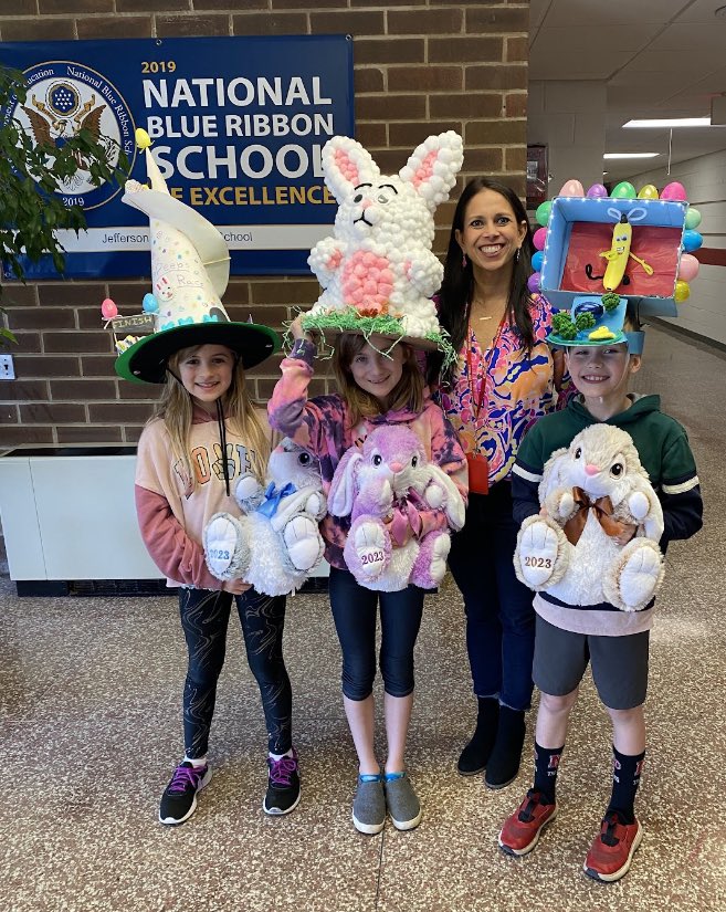 On Tuesday, April 4th, Jefferson Elementary hosted the annual 2nd Grade Easter Bonnet Contest. The winners of the contest were: Funniest - Drew Heckman 
Most Beautiful - Emery Reinard  
Most Original - Emma Nicholson. 

Congratulations!