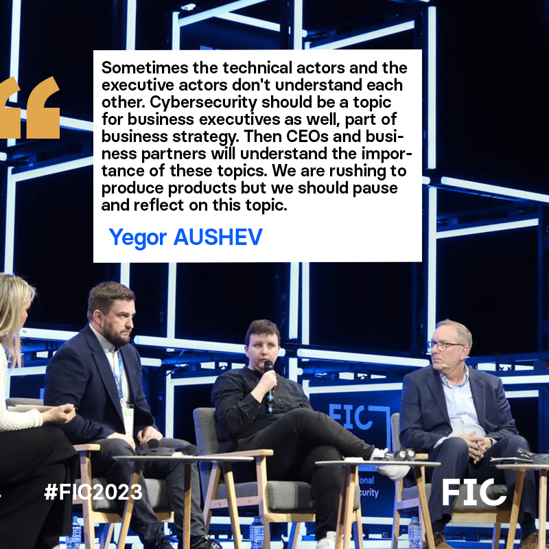 CyberUnitTech's tweet photo. Dr. Yegor Aushev is in France right now at @FIC_eu  sharing our insights gained from experience defending organizations during cyberwar. Neglected issues such as communication and strategy between technical and non technical executives should be discussed in every organization.1) https://t.co/zE5jeY0M5w