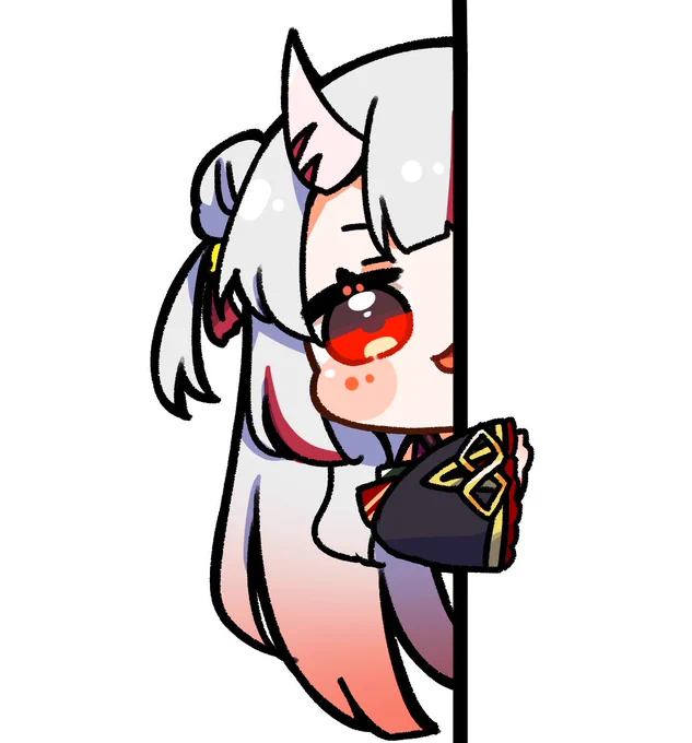 こっちを見ているあやめちゃん#百鬼絵巻 