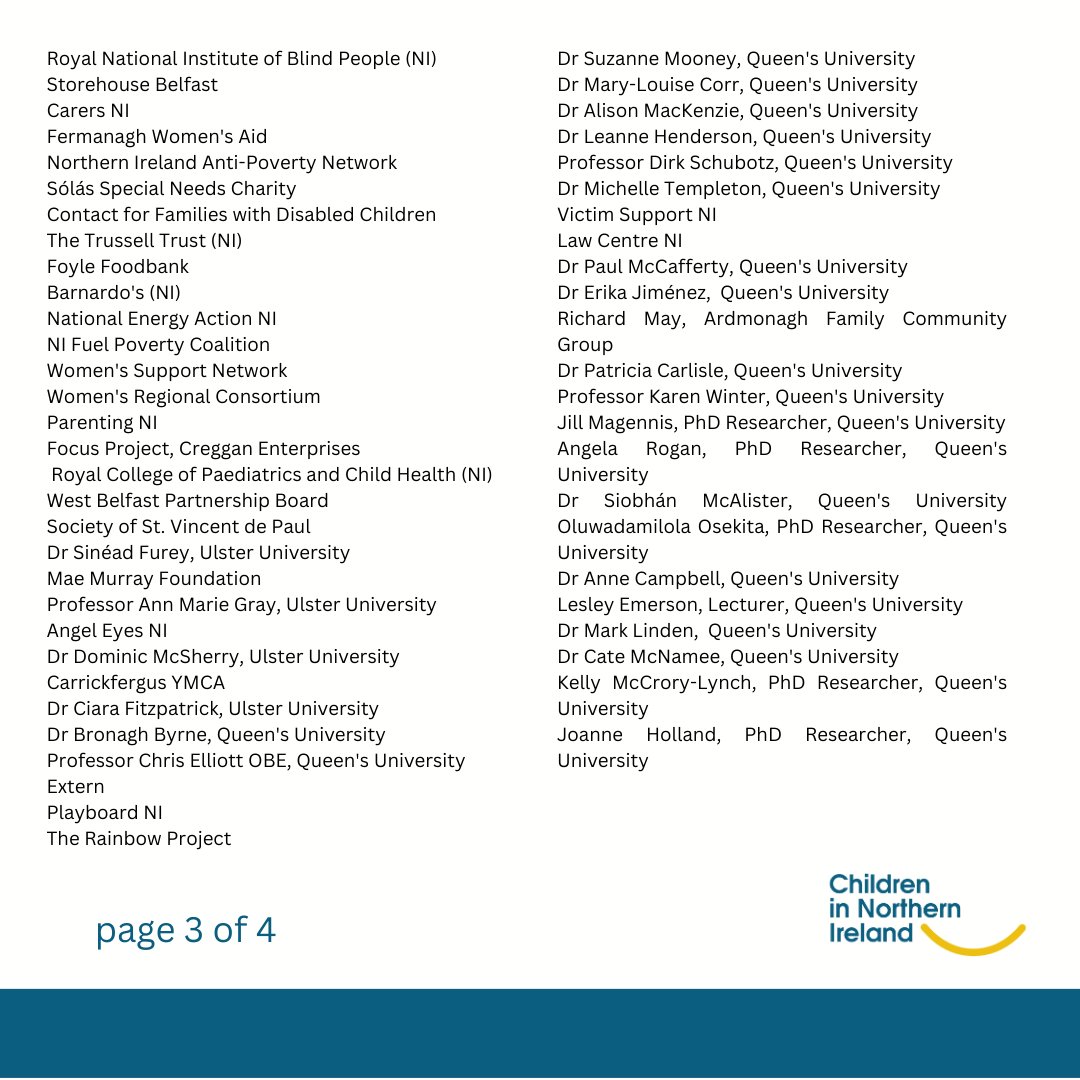 ChildreninNI's tweet image. Dear @chhcalling, a large cross-section of civil society in NI has spoken(100+ organisations/experts). Now we need you to act. Read our open letter. Restore the School Holiday Food Grant. #EndHolidayHunger @NIOgov @moneillsf @J_Donaldson_MP @naomi_long @BeattieDoug @columeastwood