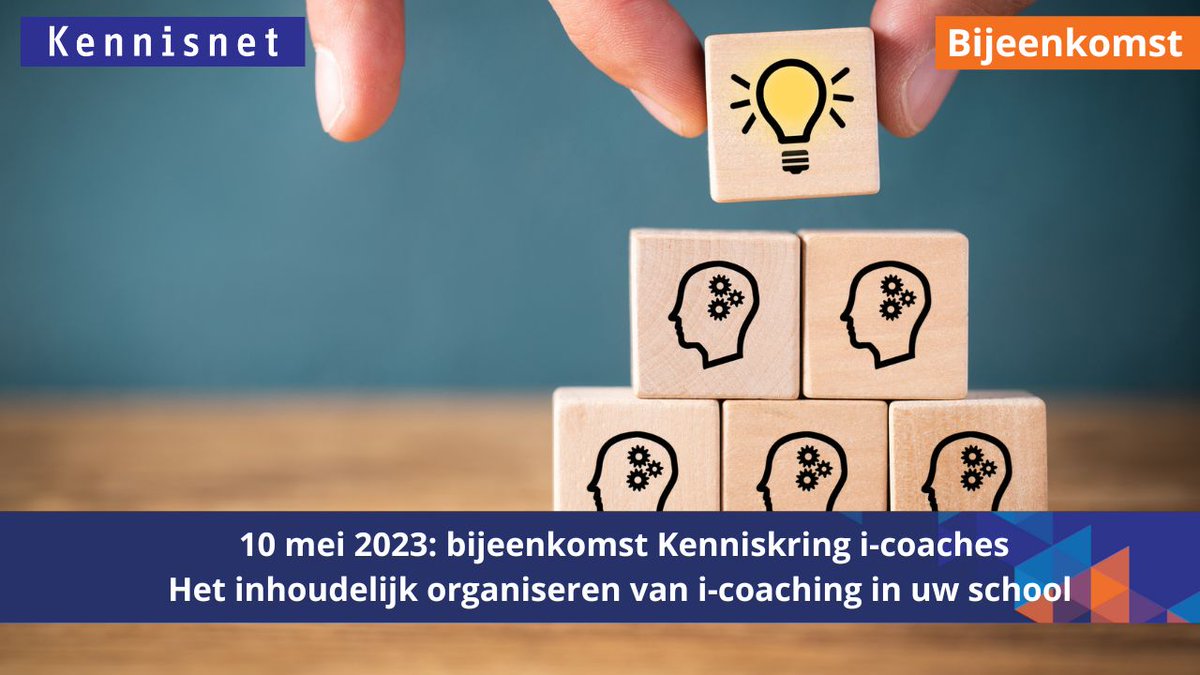 Op 10 mei is de bijeenkomst van de Kenniskring i-coaches. In een interactief programma met interessante sprekers gaan we in op hoe u i-coaching inhoudelijk kunt organiseren. Meer weten of aanmelden voor de Kennisnkring of de bijeenkomst? ▶️ ow.ly/3GbH50NyALj #ict #onderwijs