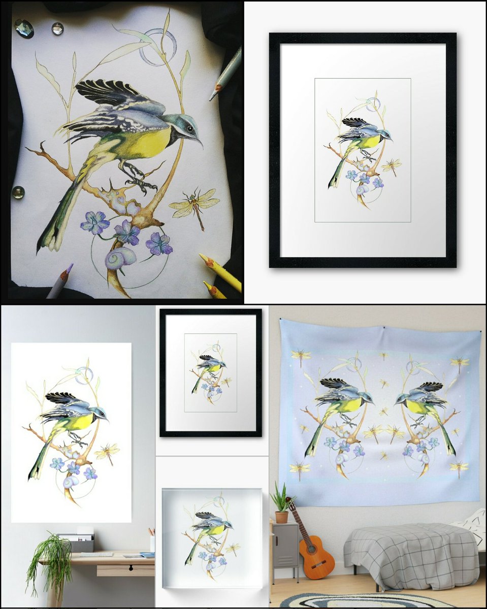 Grey Wagtail 💛 Spring wallart at: redbubble.com/i/art-print/Gr…

#greywagtail #SpringVibes #nature #birddrawing #gardenbirds #birdart #birdillustration #shopsmall #redbubble #wallart #artprint #framedprint #poster #tapestry #cushion