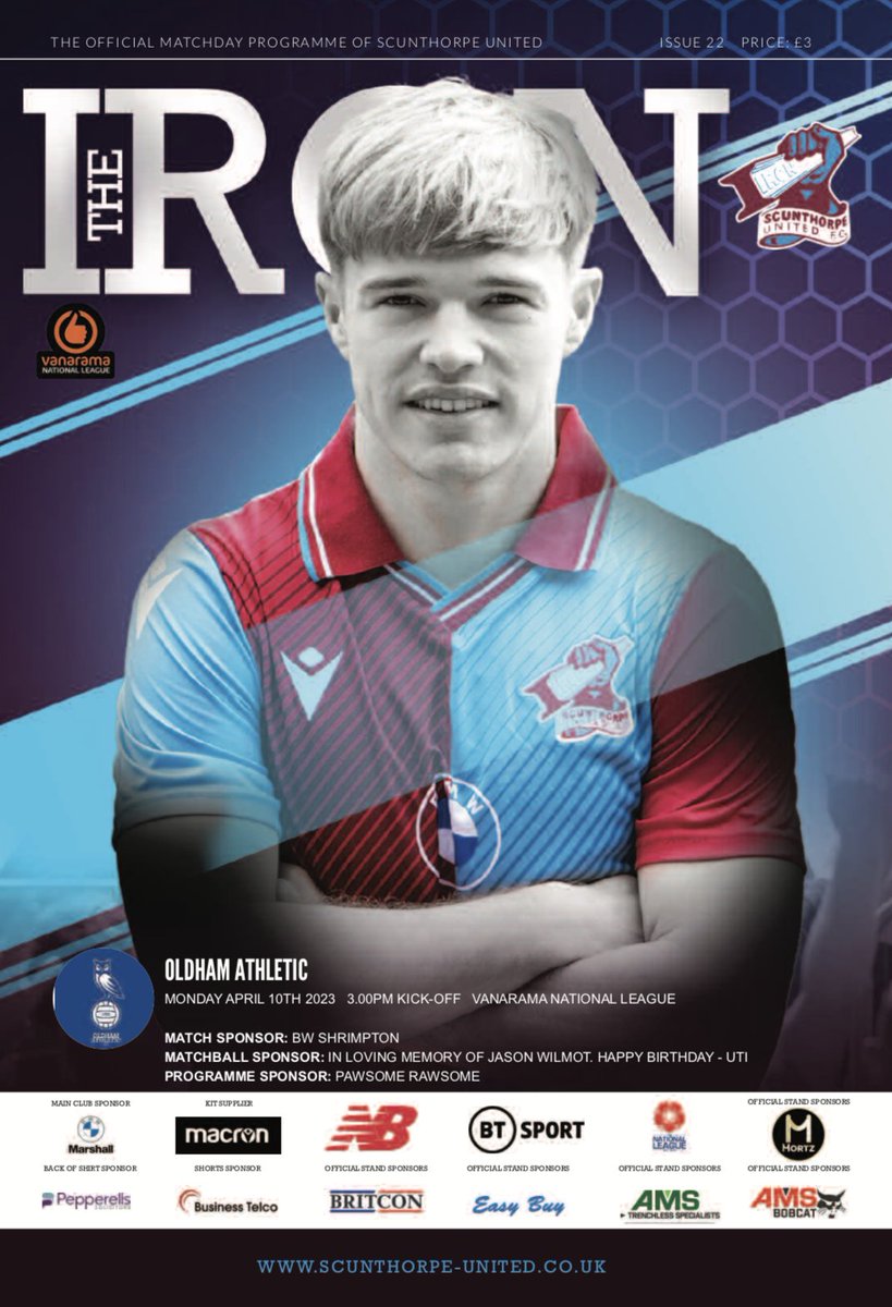 THEIRONProg's tweet photo. 📚 Our Oldham Athletic edition of THE IRON is available to buy from our ticket office and club shop now.

They're open until 4pm today and then from 11am-5pm on Easter Monday.

#UTI #IRON https://t.co/e10DrCYWfv