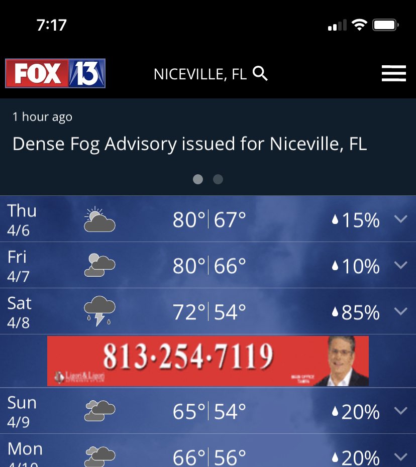peanut_1122's tweet photo. @DaveOFox13  I’m going to niceville this weekend. Is this forecast correct. https://t.co/ZU42kwdcxV