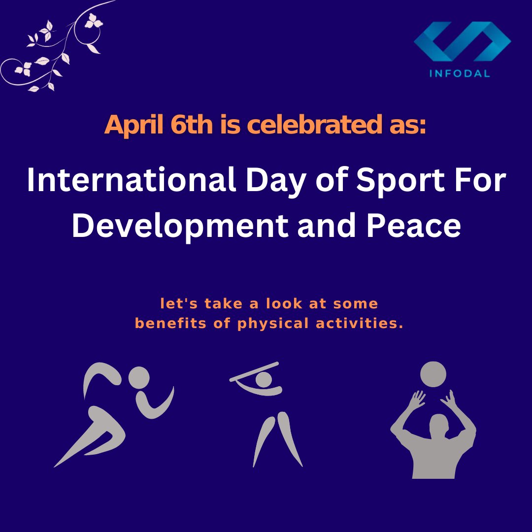 infodal_'s tweet photo. How physical activity can improve mental health and academic performance

#SportForDevelopment #InternationalDayOfSport #UnityThroughSports #SportDiplomacy #GlobalAthletes #PlayForPeace #HealthyCommunities #ActiveLifestyle #SportsImpact #SDGs #Teamwork #FairPlay https://t.co/9PaZoQ5k63