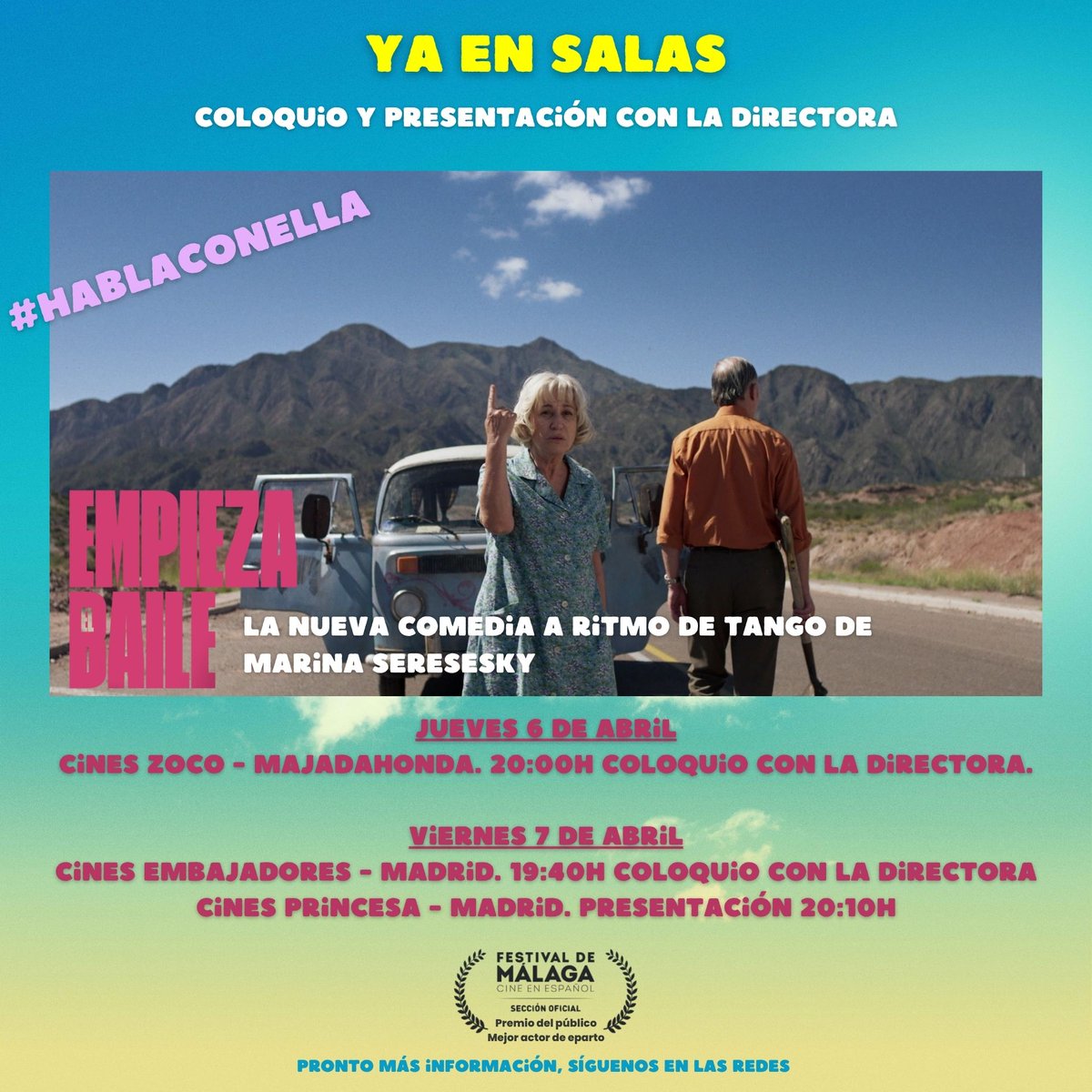 empiezaelbaile's tweet photo. #YAensalas🍿
#Hablaconella...
#EmpiezaElBaile de @marinaseresesky🎥
Jueves 6 🗣️
📍@cineszoco - #Majadahonda 20:00h + #Coloquio
Viernes 7 en #Madrid👥
📍#CinesPrincesa @CinesRenoir + Presentación
📍@CineEmbajadores + #Coloquio
🇪🇸 5 de abril
🎞https://t.co/R0shO66mHJ https://t.co/562HXkSrbD