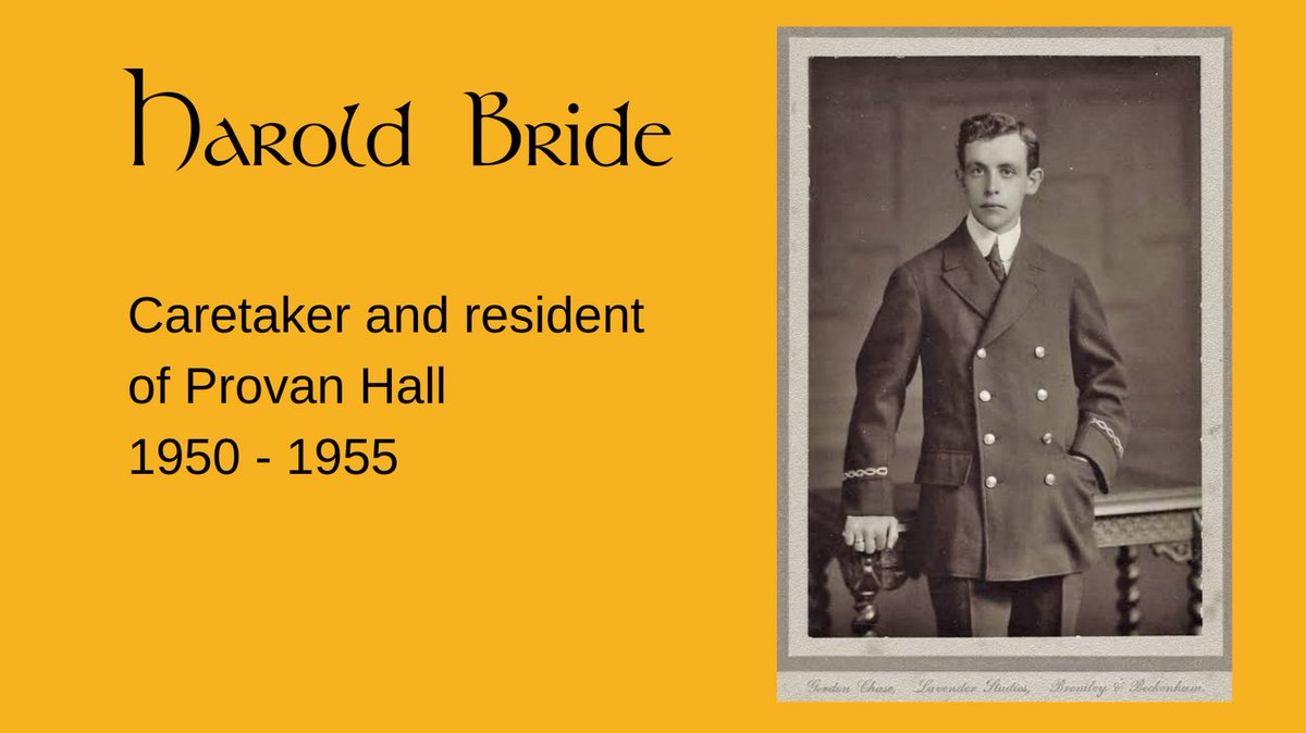 Harold Bride - Titanic survivor and later, a caretaker at Provan Hall. Read more about his heroic efforts as wireless operator on the RMS Titantic on: en.wikipedia.org/wiki/Harold_Br…

#provanhall #easterhouse #glasgow #titanic #titanicanniversary #history