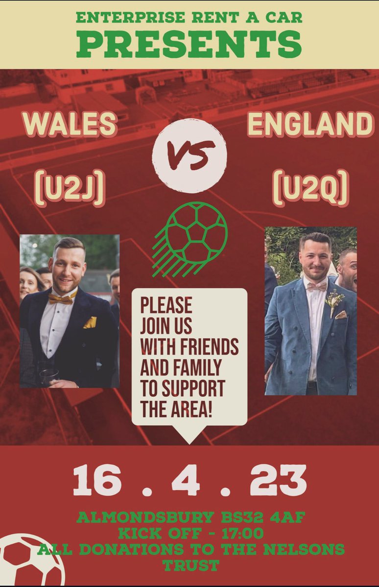 All spectators welcome!! Join us on the 16th when U2J and U2Q lock horns! ⚽️ All proceeds to Nelson Trust. Look forward to seeing you there. Bar will be open💪🏼 <a href="/GlosFA/">Gloucestershire FA ⚽</a> <a href="/DPFERAC/">Dan</a>