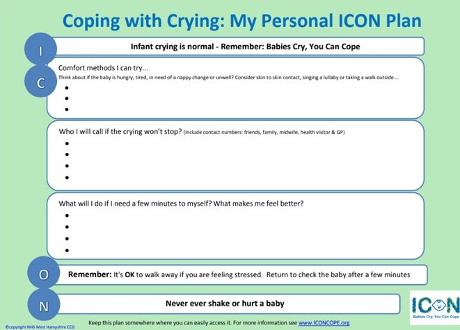 April is Stress Awareness Month and ICON are very aware of how stressful looking after a new baby can be. If you need some support with a crying baby, please speak to your midwife or health visitor about the ICON Crying Plan, so they can offer you advice.
iconcope.org