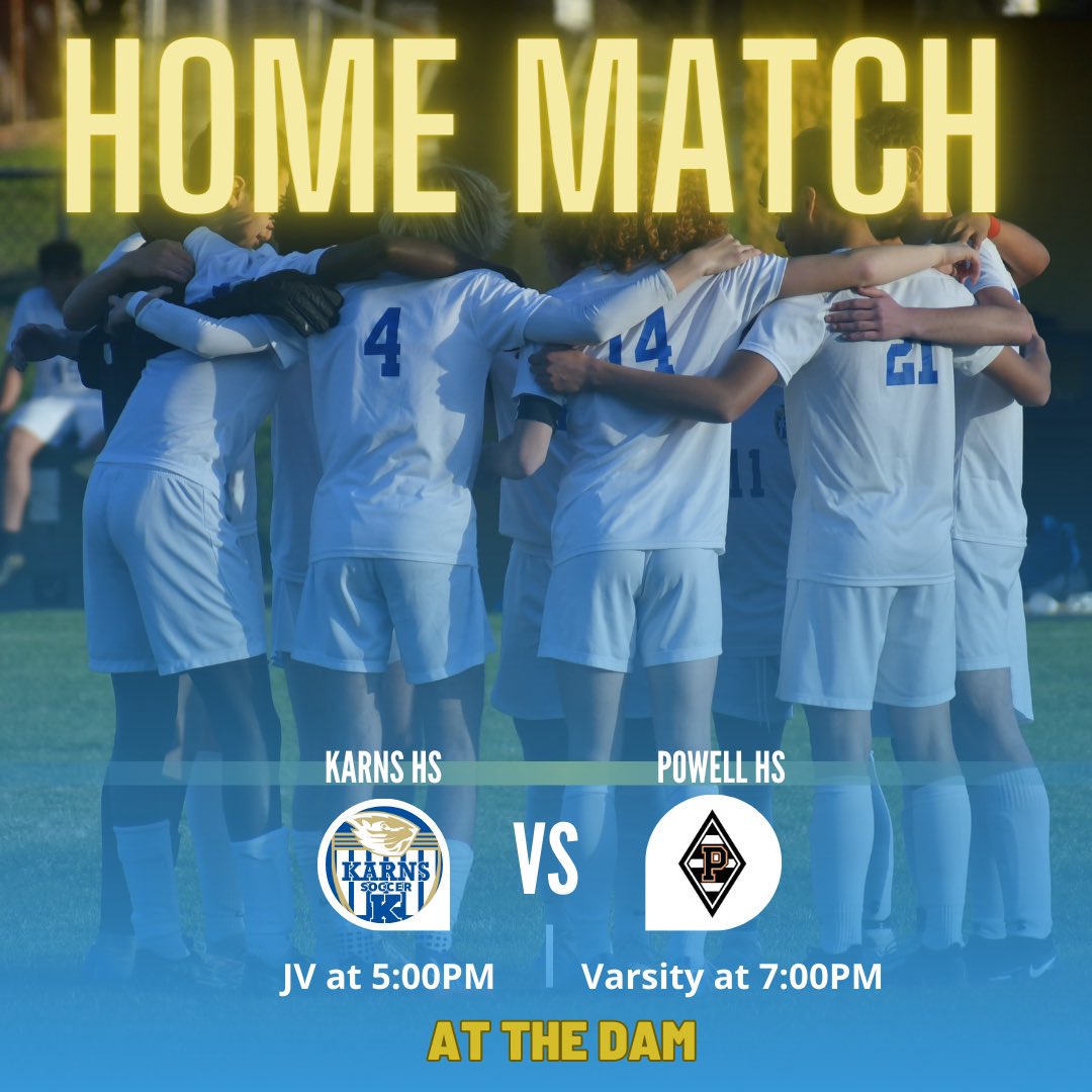 khsboys_soccer's tweet photo. HOME MATCH TODAY! 💙⚽️🦫
@khsboys_soccer vs. @PHS_Boys_soccer
JV at 5️⃣pm I Varsity at 7️⃣pm

Let’s pack the #BLUEZOO 
@KarnsBeaver @AthleticsKarns
#KarnsHighSchool #Karnssoccer #GoBeavs #Soccer #TSSAA #highschoolsoccer #tennesseehssoccer #DamStrong #DistrictMatch https://t.co/pTz4mLTEhg