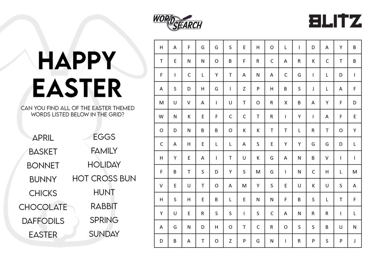 BLITZSPORT's tweet image. 🐰 Check out our free #Easter themed #activitypack! Whether it's a word search, colouring in or Easter scavenger hunt, we've got something for everyone 🐝 

Simply drag the sheets below onto your Desktop to print or, visit our blog - bit.ly/3nRuoRV - to do the same!