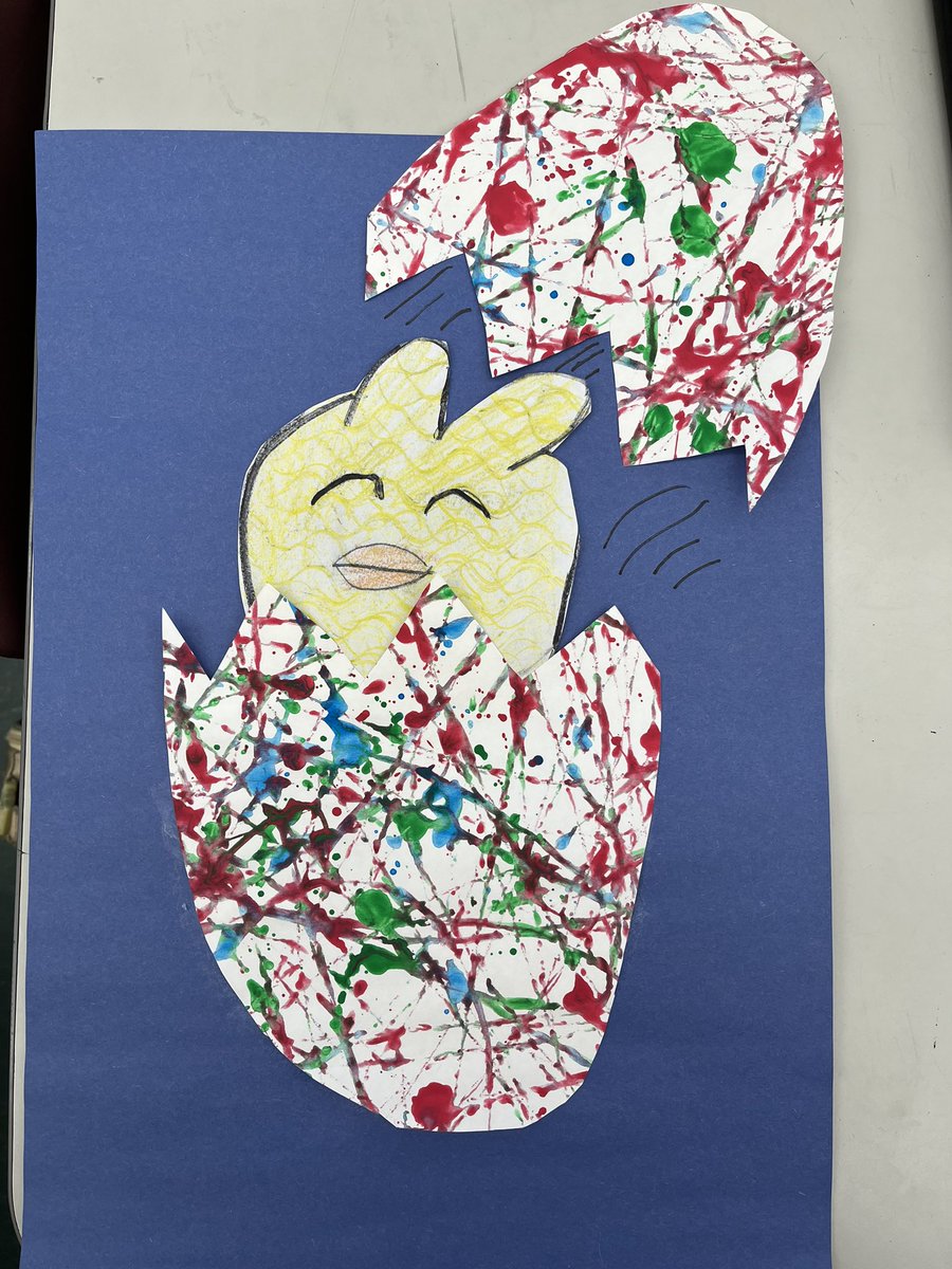 Second graders were inspired by American painter Jackson Pollock to create some spring hatching chicks using action painting! #jacksonpollock <a href="/FRPSFinePerArts/">FRPS Fine & Performing Arts</a> <a href="/Frps_Tansey/">James Tansey School</a>