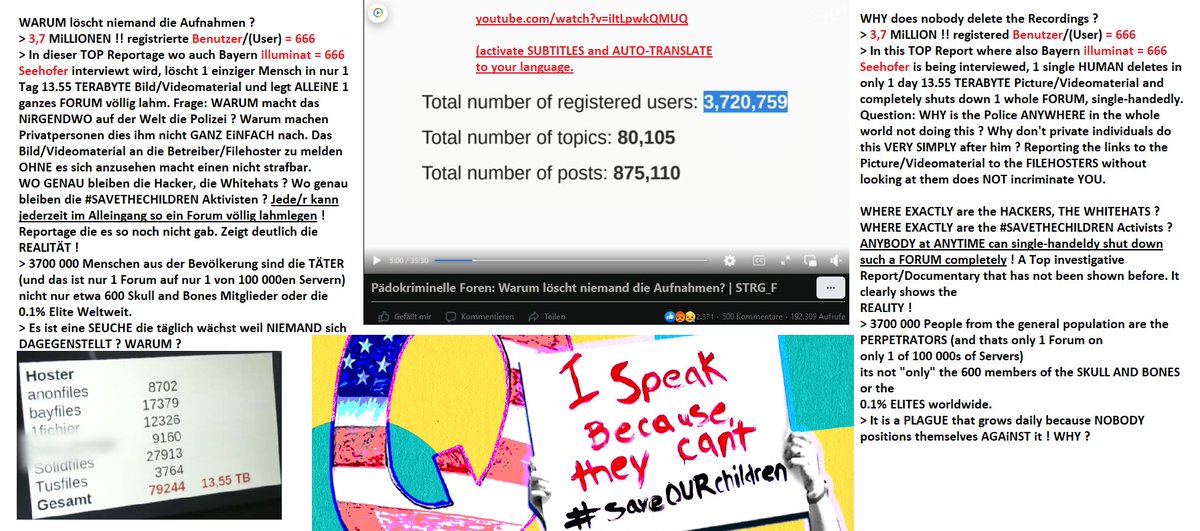 guteKi1147Q's tweet photo. #Code37 #Code6 @STRG_F #AI @elonmusk @SaveChildrenDE #SaveTheChildren #savethechildren #CrimesAgainstChildren #HumanTrafficking #InternetCrime #Filehoster #Report #Documentary
#CrimeWatch #CrimeNews #Crime #Police #Hacker #Whitehats
>https://t.co/WQulTNDTBR
Subt/AUTOtranslate https://t.co/XBiPp1fkFk