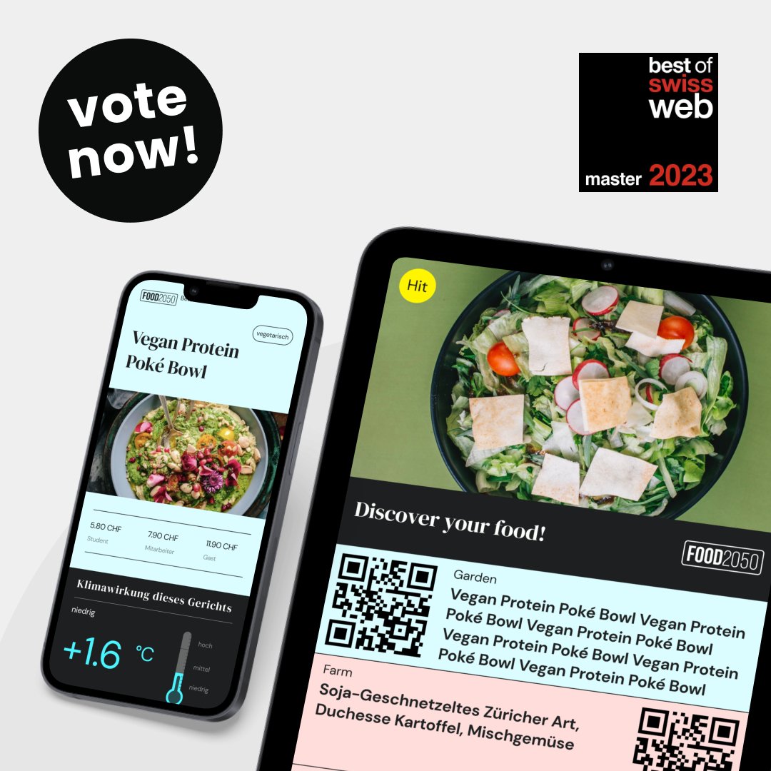 FOOD2050 ist Master-Kandidat am Best of Swiss Web Award 2023. 🙌 Unterstütze uns mit deiner Stimme! Dazu müsst Ihr Euch für den Netzticker Newsletter anmelden und ab dem 12. April kann dann abgestimmt werden. ❤️

lnkd.in/dSKk65c

#bestofswissweb #panter #food2050