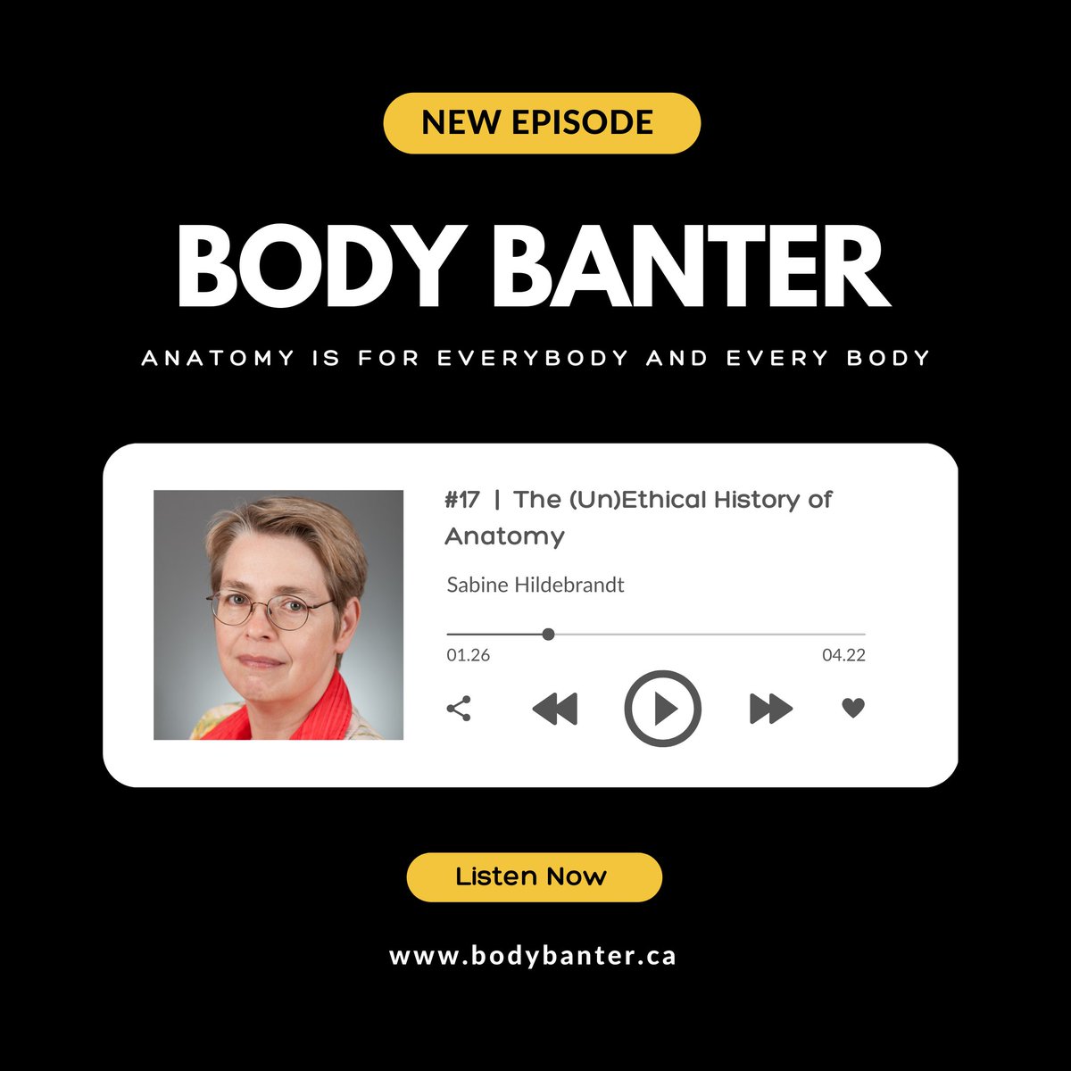 New episode alert! Dr. Sabine Hildebrandt joins us to discuss the history &amp; ethics of anatomy, specifically in Nazi Germany. We talk about who has power over knowledge and why we need to talk about the dark parts of our history so we can do better as anatomists and as a society.