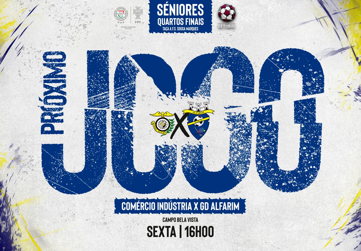 gdalfarim's tweet photo. 𝗙𝗨𝗧𝗘𝗕𝗢𝗟 𝗦𝗘́𝗡𝗜𝗢𝗥

Amanhã é dia de Taça! Vamos até Setúbal para disputar os Quartos de Final!

#NOALFARIMTODOSCONTAM
#alfarim #meco #sesimbra #territorioarrabida #yessesimbra https://t.co/oRjUXKGBdX