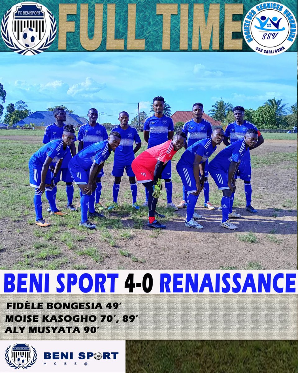 Greatdreamdrc's tweet photo. #RDCSPORTLOCAL
Beni Sport irrésistible, domine le classement.
Ce 6/4/2023
#BENI
Beni Sport 4-0 Renaissance
#KIRUMBA
MIRAGE 2-1 OKAPI
LIKONGA 0-2 KABASHA
#LUBERO
US MUSIENENE 3-2 BUKANO
#BUTEMBO
SOCOZAKI 3-2 HORIZON
Ce 7/4
HORIZON vs ÉTINCELLE
Ce 8/4
SOCOZAKI vs ÉTINCELLE
#LIFNOKI https://t.co/JLlvmqr22r