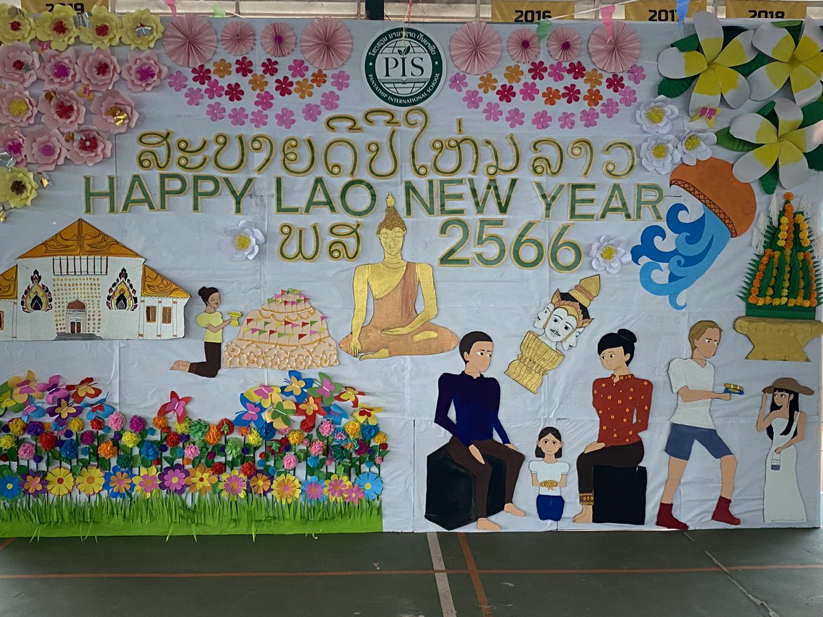 MrEssop's tweet photo. Celebrating Lao New Year….. wonderful traditions, wonderful people, amazing school ! @pislaos https://t.co/KNwU4CI3uy