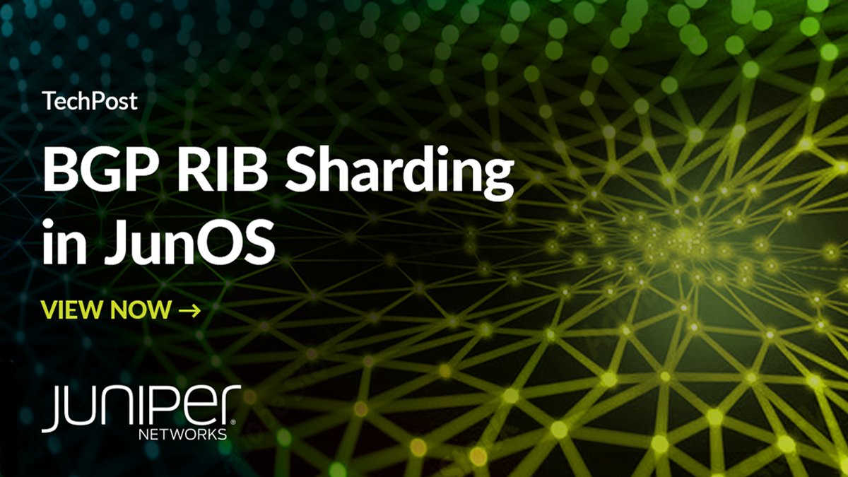 Step up the routing performance and scale in JunOS with BGP RIB sharding! 📈 

Experience an increase in CPU cores, RIB size and the number of BGP peers in one single system architecture. Learn how to reap the benefits today: juni.pr/3KcV7zT