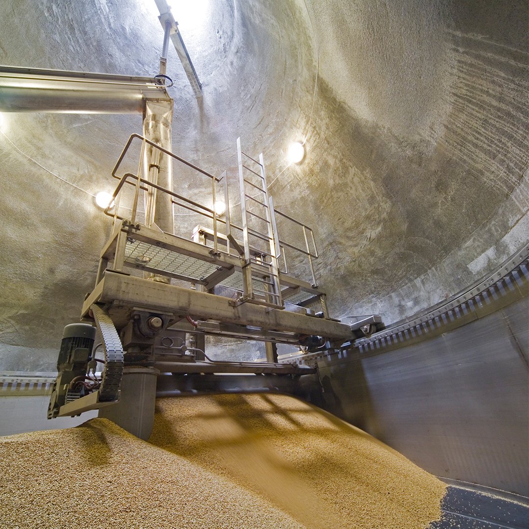 FrenchandJupps's tweet photo. During the production of our #PatentMalts they pass through our #KilnDrying process. This is where we stop the germination process and the green #Malt is kiln-dried. To find out more about our process from field to glass, visit our website here: https://t.co/RxbDpT7IM4 https://t.co/0luQFu03Mu