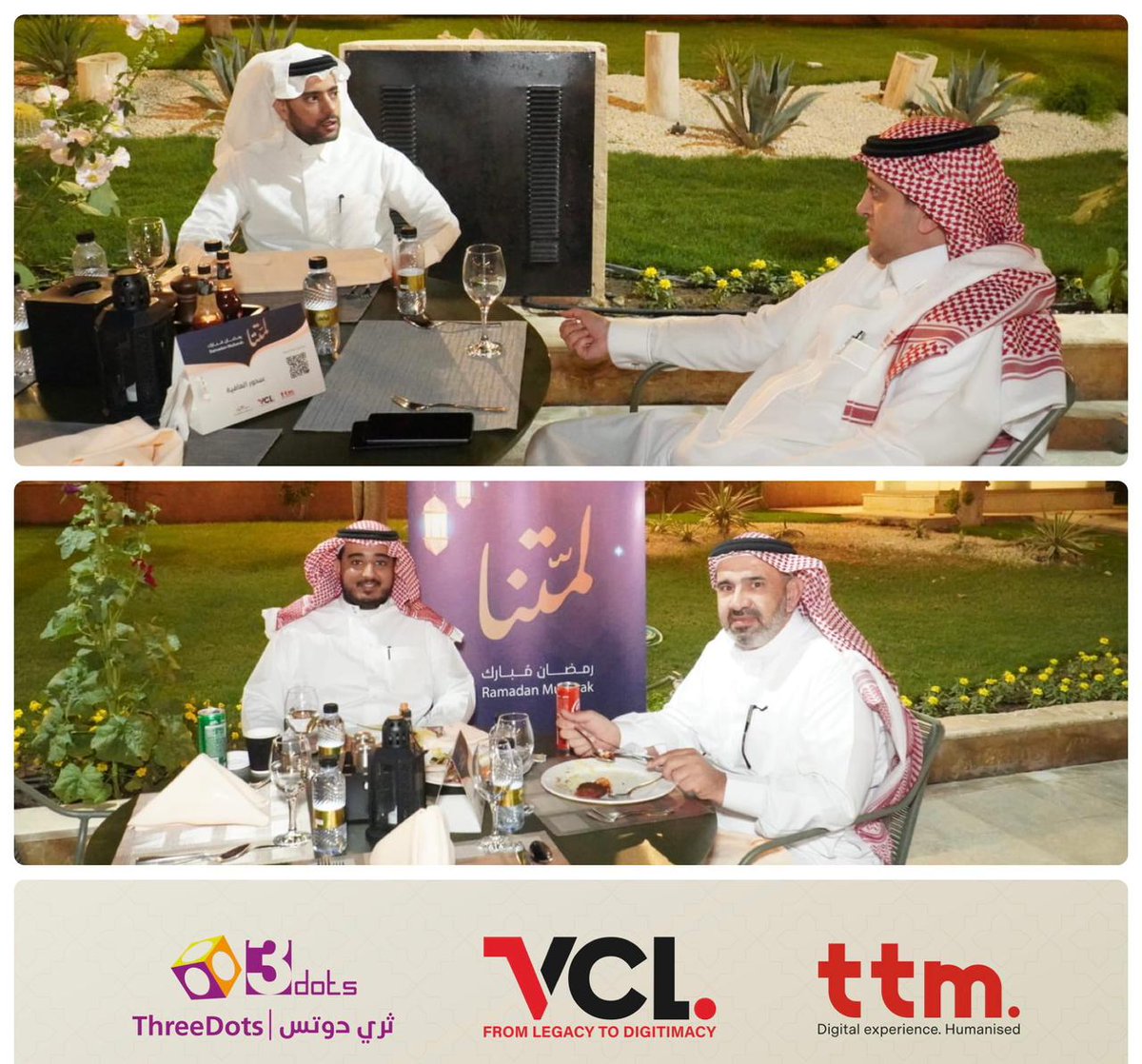 TTMassociates's tweet photo. We are humbled and honored to host together with @VCLLTD and our strategic partner @threedots_sa  a warm #SuhoorDinner in #Riyadh for our friends, clients and partners. We would like to thank you all for making this night a whole-hearted and lasting experience!
#TTM #Ramadan2023 https://t.co/nGP9xhRu0y