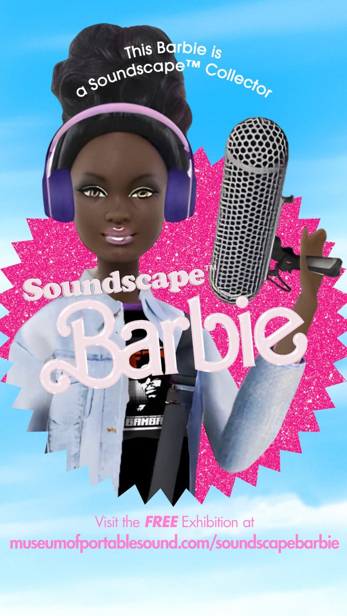museumsound's tweet photo. With all the #BarbieTheMovie hype, we thought this might be a good time to remind you to visit our FREE online exhibition dedicated to our viral creation #SoundscapeBarbie! Learn all about her at https://t.co/Ym5pqjeFjS!
#Soundscape #Barbie https://t.co/GNt7LRC1IF