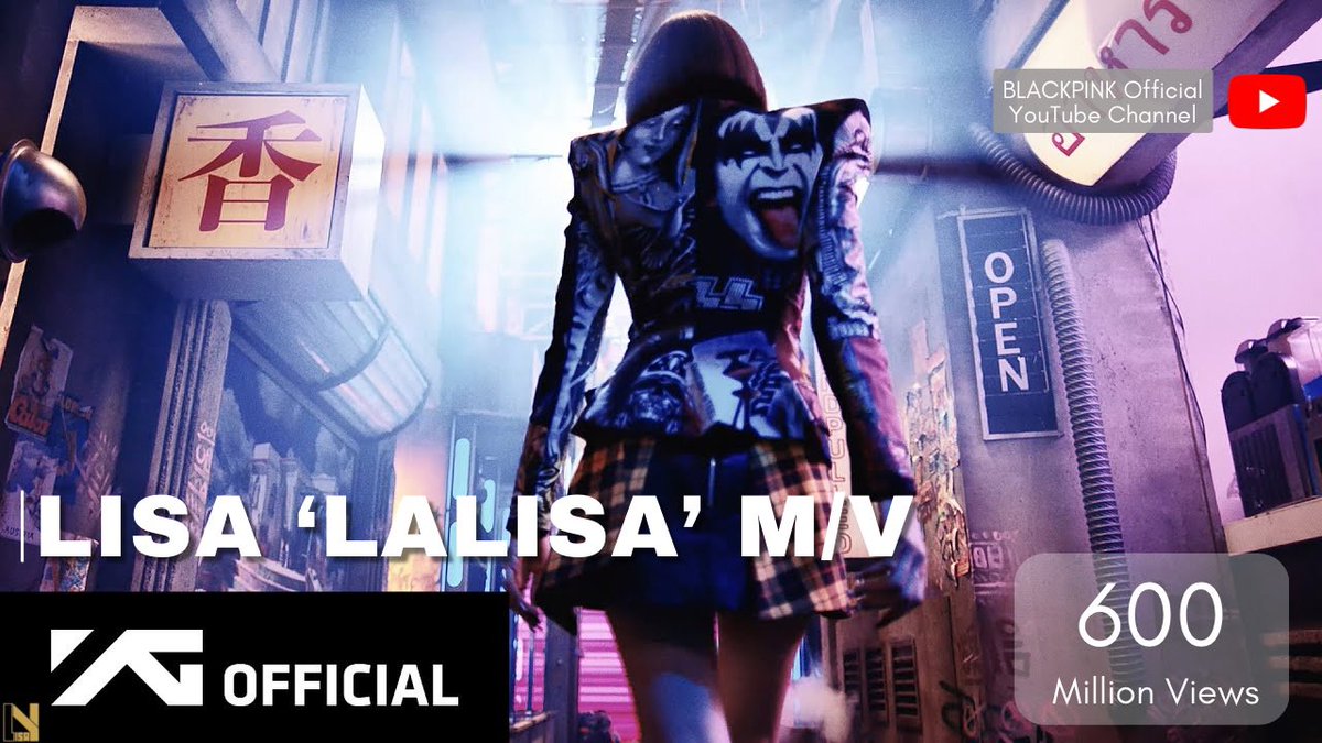 #LALISA MV has now surpassed 600 million views on YouTube, making #LISA the first female k-pop soloist to have 2 YouTube videos surpassing this mark. 

It is the fastest official K-Pop music video by a female soloist to achieve this milestone! 

#LALISAMV600M