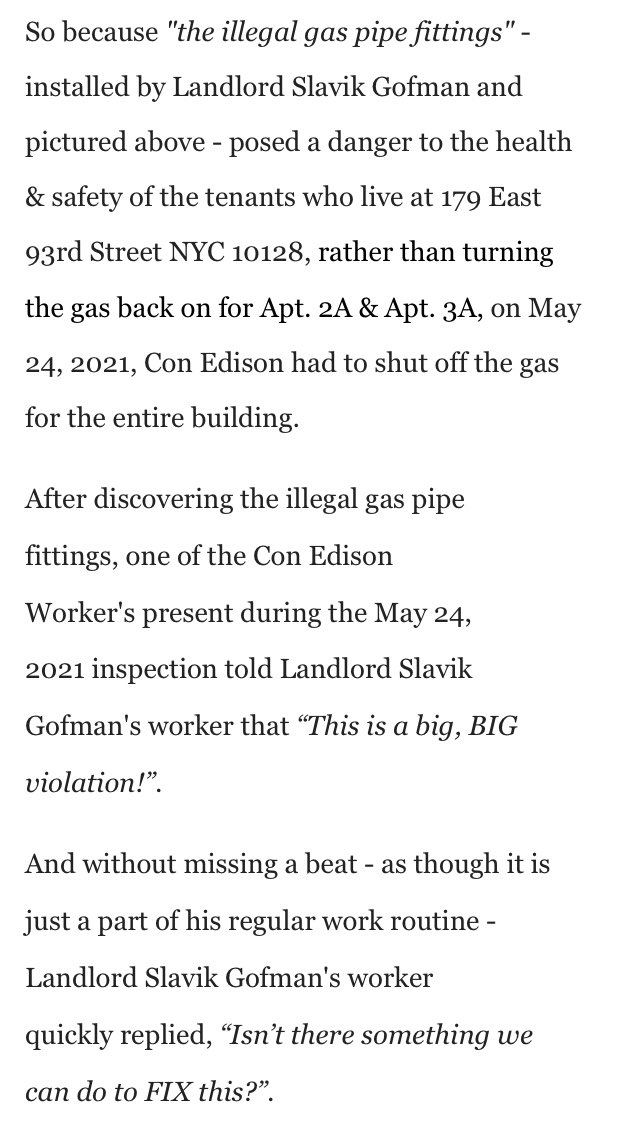 17993rd's tweet photo. 1/3👇👇🏽👇🏻 🧵 So as the TA described, in its 6/18/21 blogpost, the criminal #bribery scheme, orchestrated by #Slumlord Gofman in broad daylight & (brazenly) in front of witnesses, led to #ConEdison watering down the DANGEROUS 5/24/21 #Gas incident. So the
https://t.co/AtZa1qN4bw https://t.co/SWiuMTuPgN