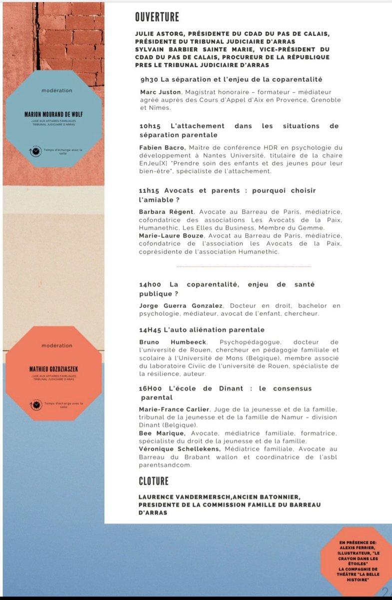 A l'occasion de la Journée Nationale d’Accès au Droit (JNAD), le CDAD62 organise un colloque sur le thème:« Rester parents après la séparation »
Le mercredi  24 mai 2023
Au Beffroi d’ARRAS4 place des Héros De 9h00 à 12h30 et de 14h00 à 17h30 #Arras <a href="/PTJArras/">Présidente du TJ d'Arras</a> <a href="/avocatsarras/">𝐥𝐞𝐬 𝐀𝐯𝐨𝐜𝐚𝐭𝐬 𝐝'𝐀𝐫𝐫𝐚𝐬</a>