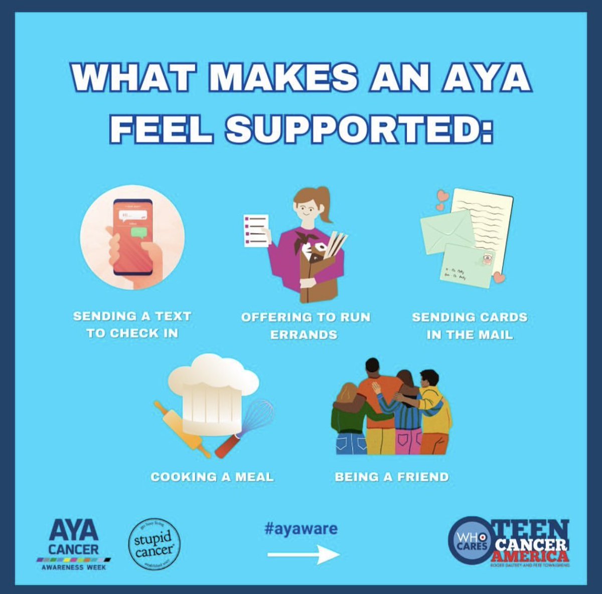 What can you do for an #AYAcancer patient?? I’m so glad you asked!!! #AYACancerAwarenessWeek #AYAware