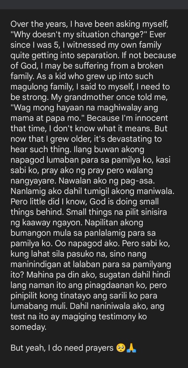 reinwritess's tweet photo. Test into testimony.
Oo napapagod, pero lalaban pa din. https://t.co/Uw4FBzIDG4