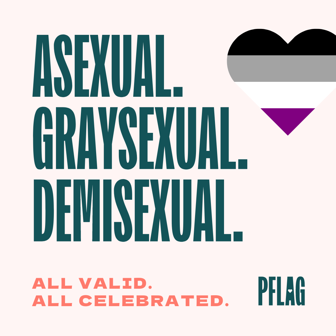 PFLAG's tweet photo. Happy #InternationalAsexualityDay! 🖤🤍💜

Today, we celebrate the full asexual spectrum and honor ace advocates worldwide. Let's educate and spread awareness, support asexual voices, and advocate for inclusion in all communities. 

Join us in raising awareness and showing love! https://t.co/rG8nr3tbot