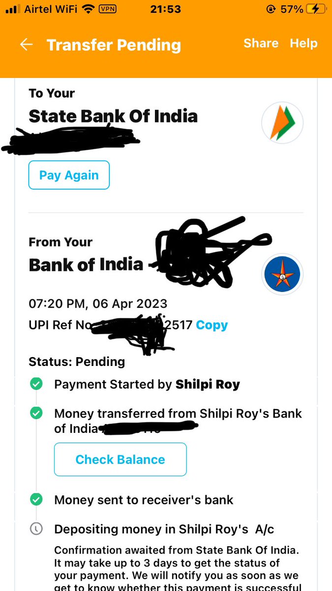 SepiaBose's tweet photo. @Paytmcare 
Your customer care is only available on IVRS. During an UPI transaction Rs. 500 was debited from BOI. It's still incomplete and pending. It's not credited to SBI. The last 4 digits of the UPI ref. are 2517. And,  please don't provide me your customary answer of 72 hrs https://t.co/xqE1eon1Kj