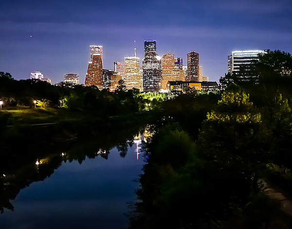CreativeArtSF's tweet photo. New artwork for sale! - "City Lights Downtown Skyline and Reflections off of the Bayou" - https://t.co/hpjrDbHaI2 @fineartamerica https://t.co/fzfD2VSfGM
