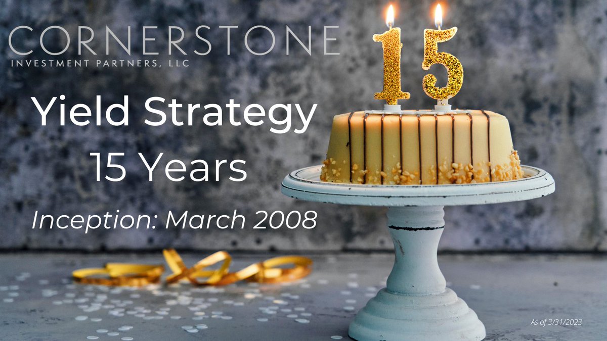 Cornerstone’s Yield Strategy turned 15 years old! This value-oriented portfolio incorporates Cornerstone’s philosophy &amp; process and seeks to deliver above-market dividend yields for those investors seeking consistent cash flows. Learn more at cornerstone-ip.com/yield/