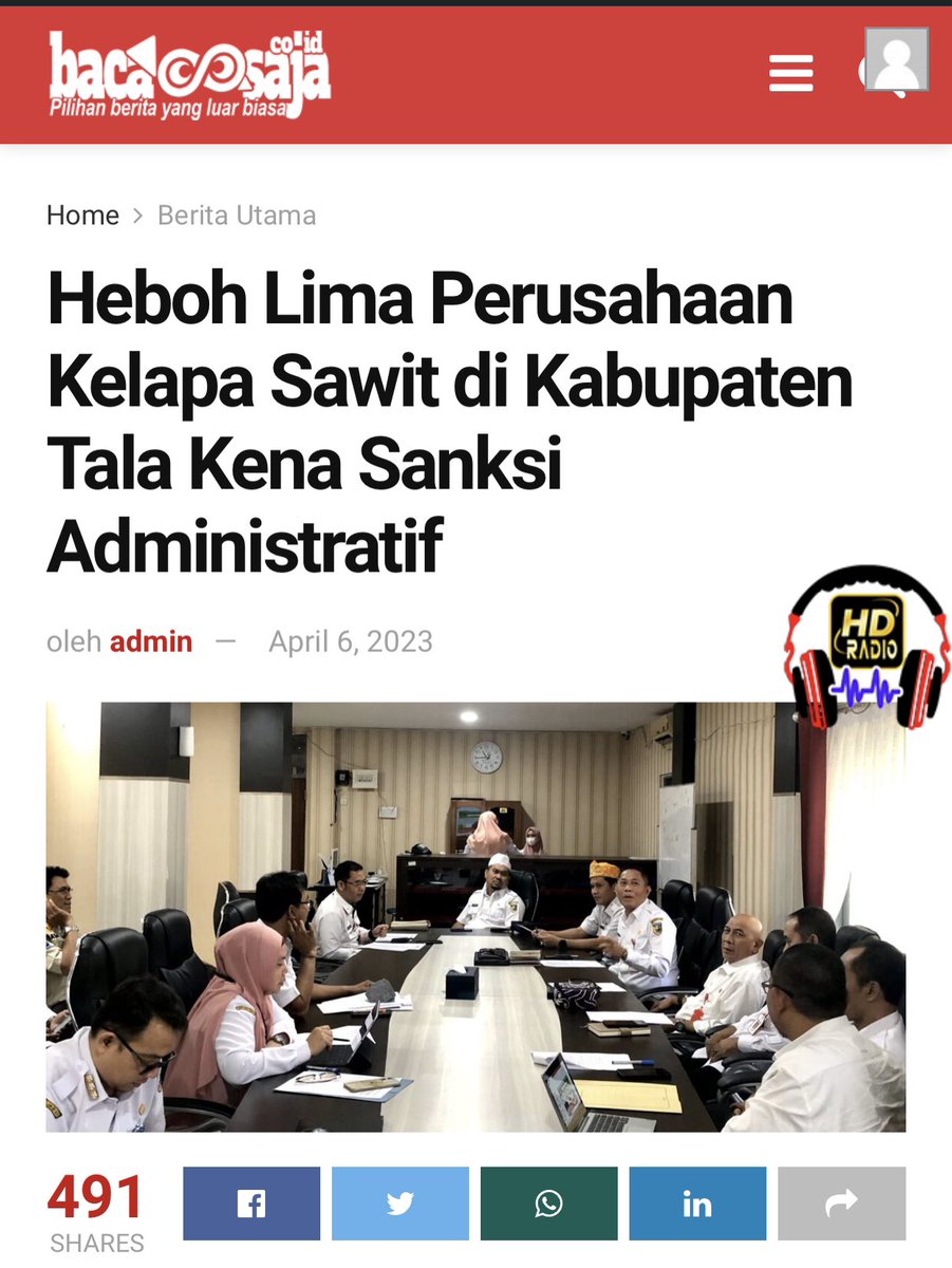 sapulidinus's tweet photo. Perusahaan Kelapa Sawit di Kabupaten Tala Kena Sanksi Administratif https://t.co/7JvcW2ETZ2 https://t.co/RJHhkcFUpF