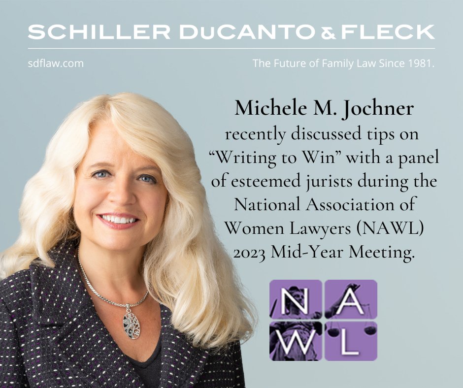 Michele M. Jochner recently served as the Co-Chair of the Programming Committee for the National Association of Women Lawyers (NAWL) 2023 Mid-Year Meeting, “Leading with Purpose and Intentionality.”  She also presented a workshop on “Writing to Win.” 

sdflaw.com/news/detail/mi…