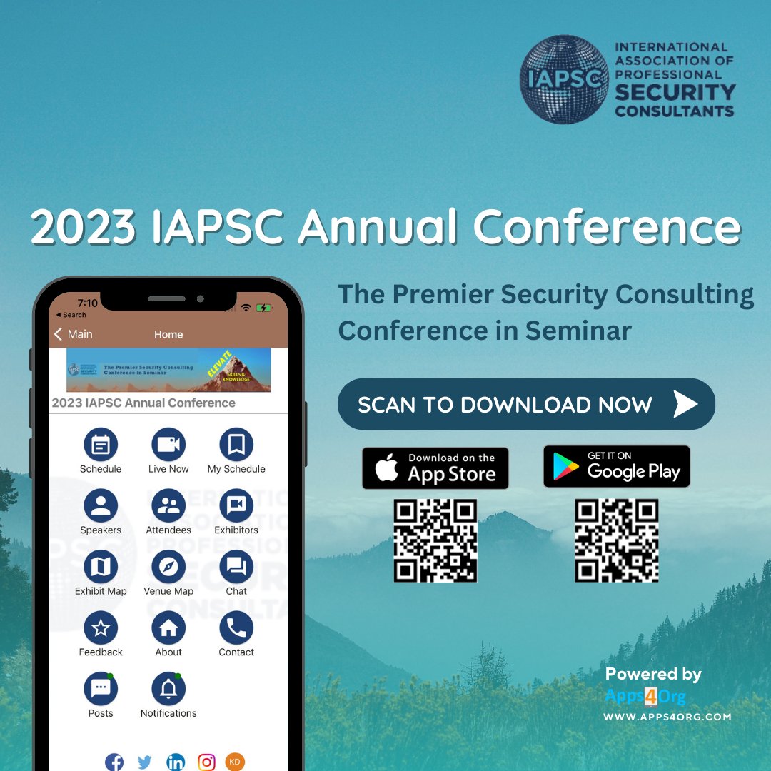Apps4OrgCOM's tweet image. 2023 IAPSC Annual Conference attendees download the conference app!

iPhone App Link - bit.ly/17Mk3Ib
Android App Link - bit.ly/1hjiC3E

#apps4org #eventslite #IAPSC