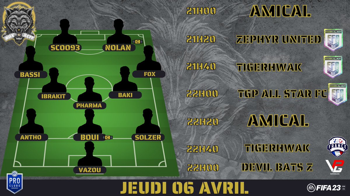 Programme de ce soir pour le 11 sélectionnés , on espère continuer sur notre bon début de saison ( Bilan 4 V , 1D ) 

📽️ Rendez-vous dès 21hoo sur notre chaîne : twitch.tv/mad_nolan

<a href="/VPGFrance_/">VPG France</a> <a href="/SwissVPG/">VPG Switzerland 🇨🇭</a> @EfaOffficiel