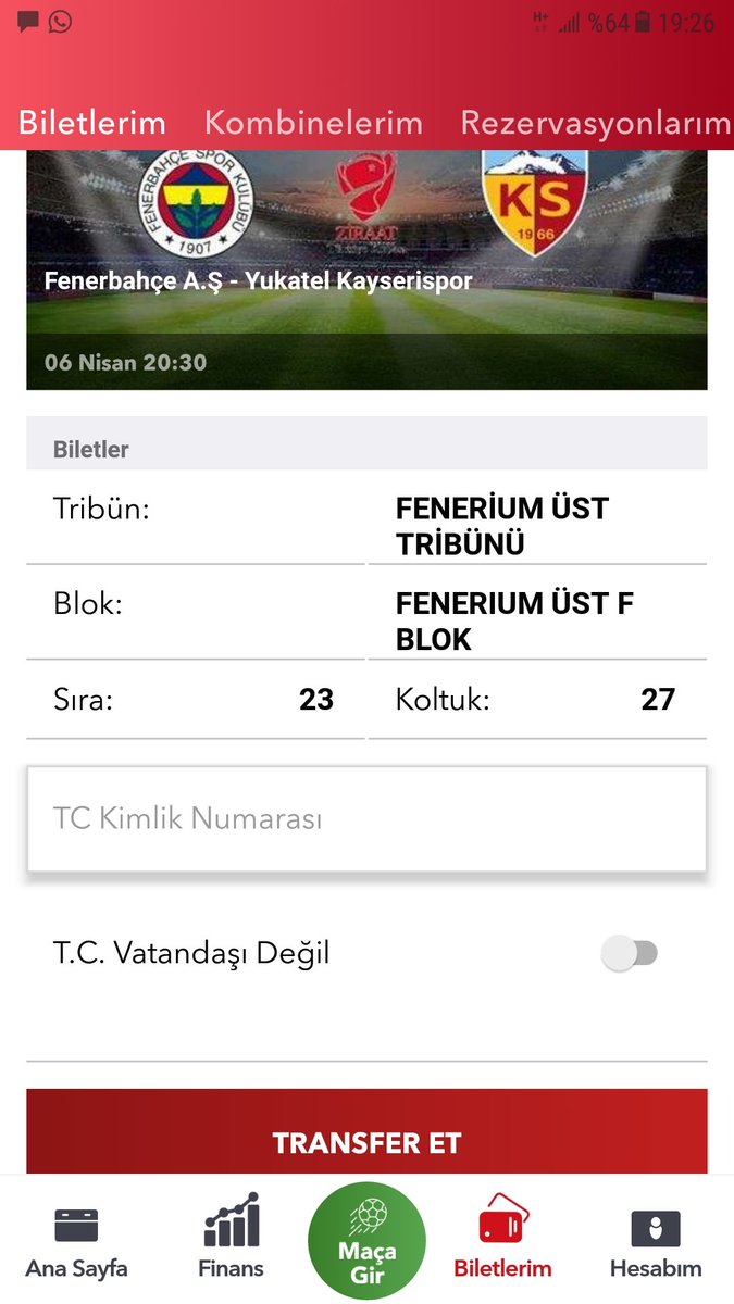 İstanbulda Oturan Fenerbahçe Taraftarı Olan  Arkadaşlarıma Maraton Üst Biletimi Hediye Etmek İstiyorum Varsa Gitmek İsteyen İletişime Geçsin Şimdiden İyi Seyirler.. <a href="/Fenerbahce/">Fenerbahçe SK</a> fenerbahçe kayseri