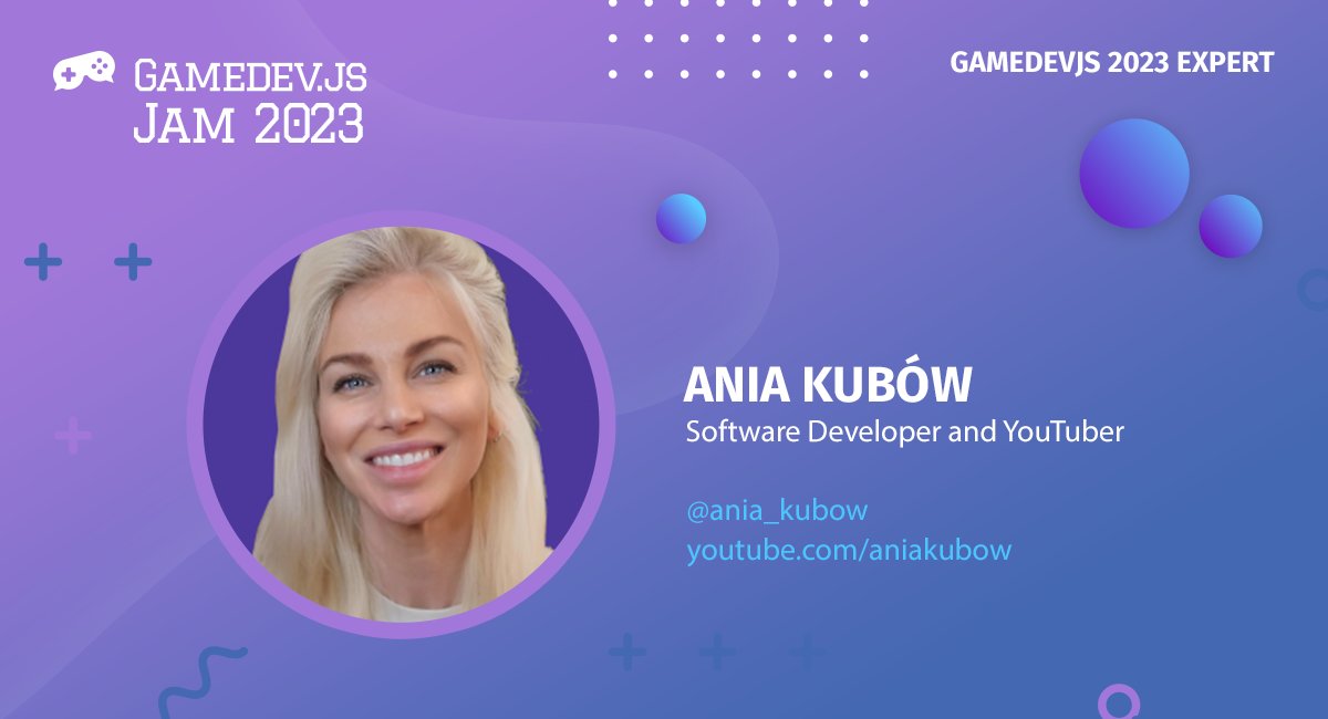 Gamedevjs's tweet photo. A very warm welcome to @ania_kubow, famous Software Developer and YouTuber, and an expert of the #OpenSource challenge in #GamedevJS Jam 2023!

https://t.co/FrCeWiqYGC

#gamedev #gamejam #JavaScript #JavaScriptGames #Software #Developer #YouTube #freeCodeCamp @freecodecamp https://t.co/XpBpSYbxen