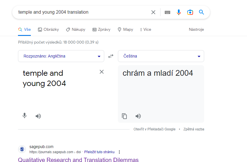 Trying to quickly pull up an article on translation in qualitative research had Google all up and translating🙃