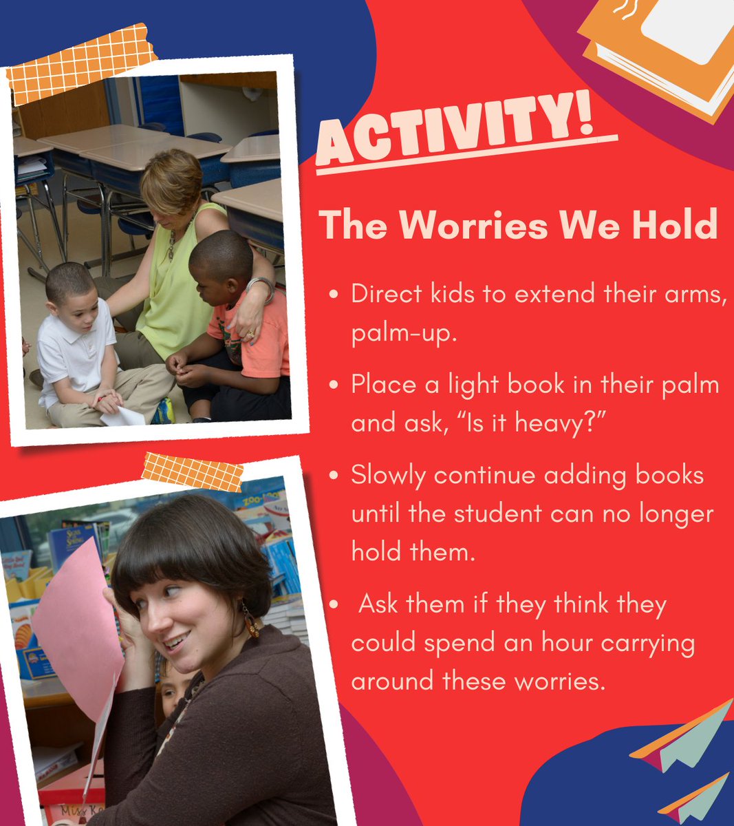 MissKendraProg's tweet image. We can't hold all our worries alone. “The Worries We Hold” activity helps kids learn and feel the importance of asking for help and sharing with others to lighten their load. #AskEverychild #MissKendraPrograms #SEL #Activity #KidsMentalHealth