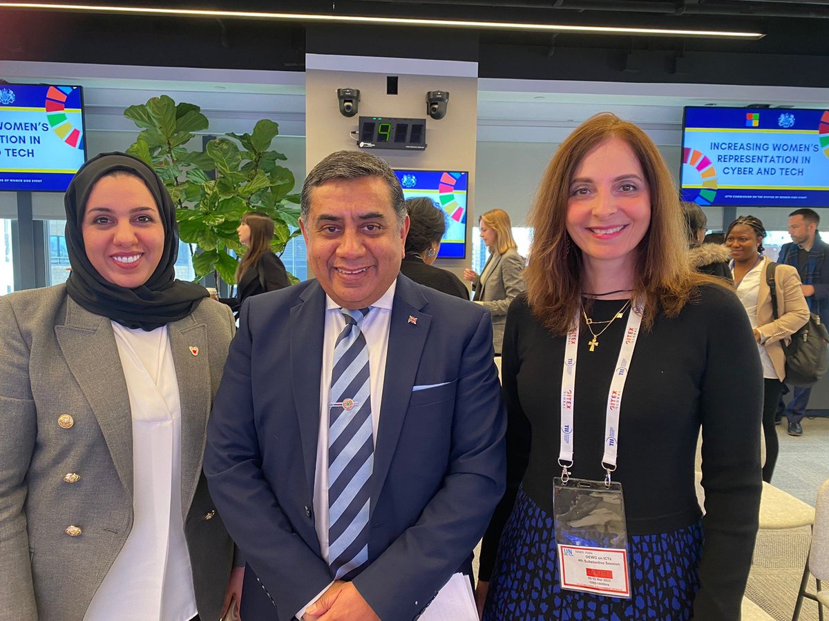 ukomandigihub's tweet image. في #يوم_المرأة_العالمي_2023، حصلت الدكتورة أمل والفاضلة وفاء، الزمالة الخليجية البريطانية للمرأة في #الأمن_السيبراني، على فرصة حضور الدورة 67 للجنة مكانة المرأة التابعة للأمم المتحدة في نيويورك🇺🇸

تحدث المؤتمر عن الابتكار والتعليم في العصر الرقمي وتحقيق المساواة بين الجنسين🇬🇧🇴🇲