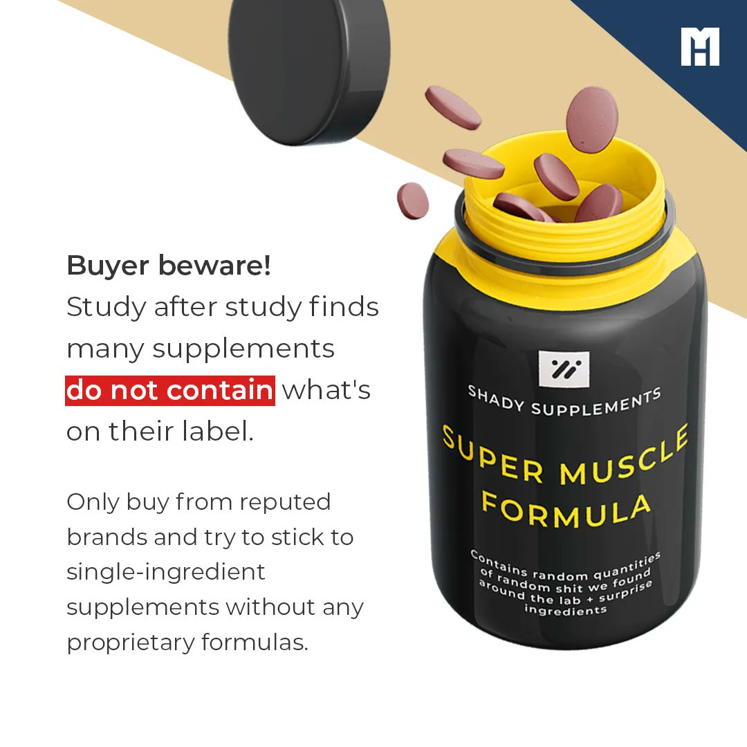 This new 'study analyzed 30 dietary supplement [...]. 17 of 30 products had inaccurate labels; 13 were misbranded, and 9 had additional components detected but not claimed on the label.'

#supplements #supplementstore #vitamin #fatburner #detox #preworkout #mennohenselmans