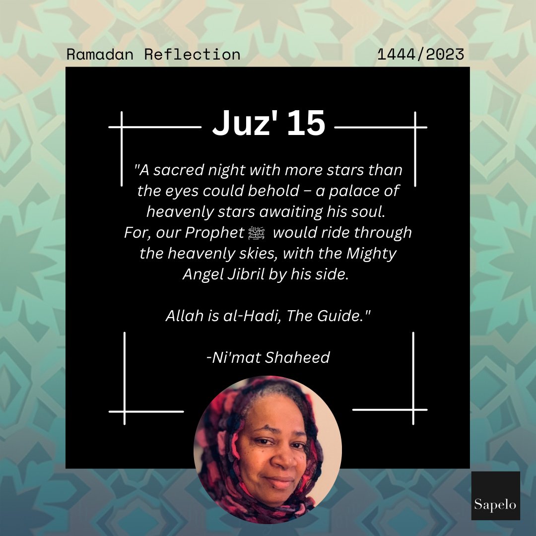SapeloSquare's tweet photo. Author & poet Ni'mat writes an absolutely beautiful reflection on Isra & Miraj.
https://t.co/cYtxiOuX51
Visit https://t.co/QsqRcfKfYO to give today.
#Ramadan2023 #Islam #Muslim #BeingBlackAndMuslim #RamadanReflections #SapeloSquare https://t.co/iYKkjhT1L9
