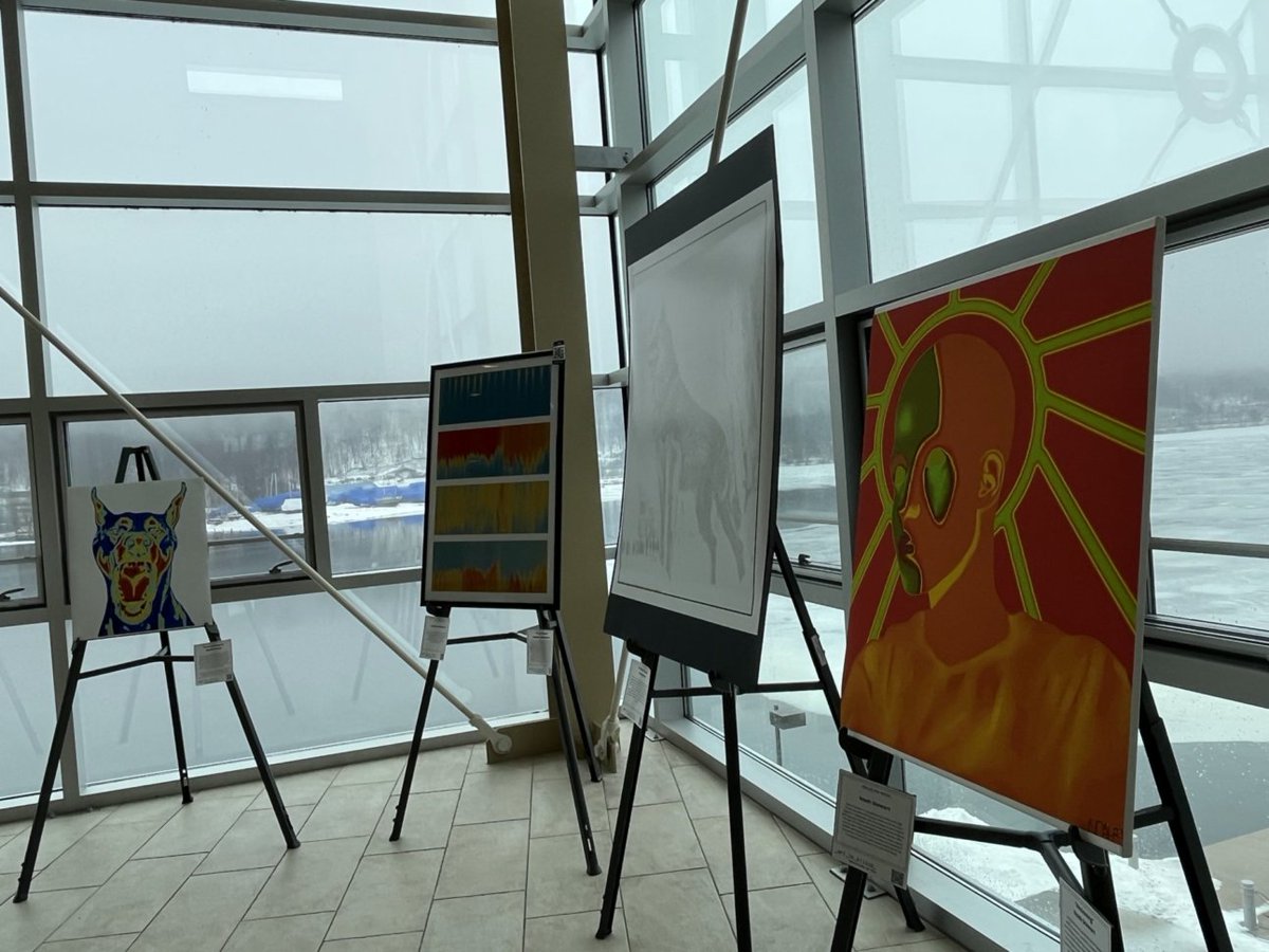 ICC_MTU's tweet photo. A first look at our Art in Silico display in the GLRC!
An online gallery can also be viewed at https://t.co/TWh7zMe52k
#MTU #artinsilico #art #digitalart #computingart https://t.co/6MEM4qo2HJ