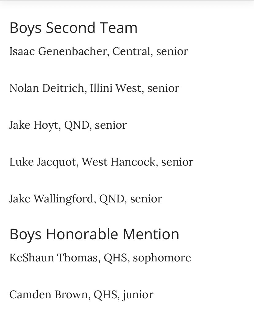 Congrats on signing to Illinois College and receiving a second team all Whig selection. We wish you a lot of luck and success on this next step in your journey. <a href="/HoytJake10/">Jake Hoyt</a>